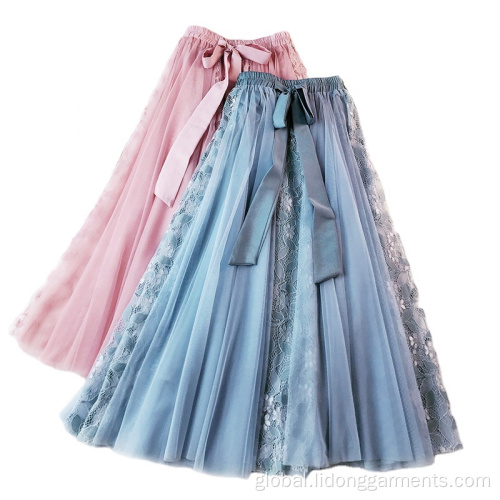 Skirt with Belt Casual Dress Ladies Sweet and Temperament Skirt Bubble Embroidery Skirt Supplier